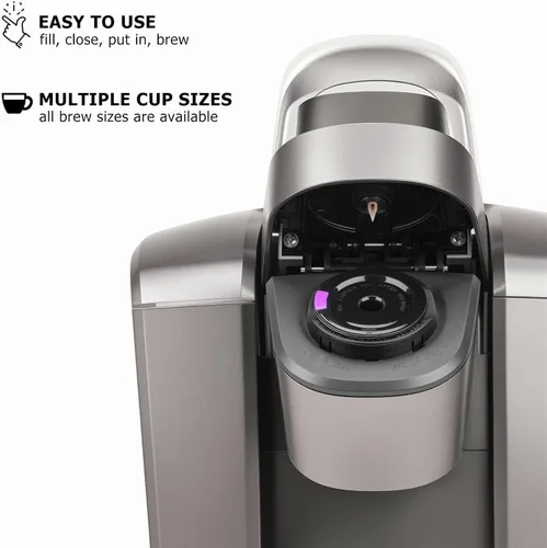 Vista 6 de Paquete de 2 tazas K reutilizables para cafeteras Keurig 2.0 y 1.0, cápsulas de café recargables universales compatibles con Keurig K-Mini, Duo
