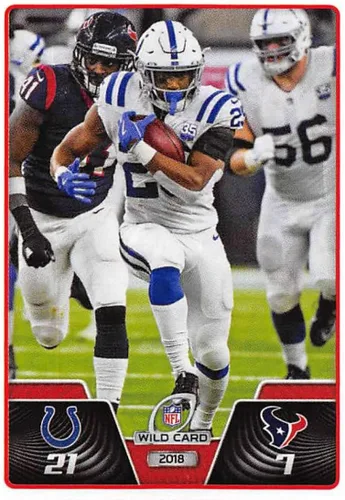 2019 NFL Football Panini Album Sticker #10 Marlon Mack Indianapolis Colts/Houston Texans NFL Football Divisional (2 inches Wide X 2 1/4 Inch Tall