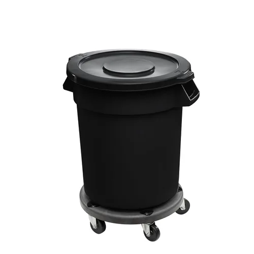 Vista 16 de Bote de basura comercial redondo negro de 20 galones / contenedor de ingredientes, cubo de basura de cocina, cubo de basura interior, papelera