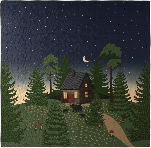 Vista 6 de Donna Sharp Bear Cottage-Queen - Juego de edredón tamaño Queen, mide 90 x 90 pulgadas, incluye 1 edredón y 2 fundas de almohada estándar, lavable a