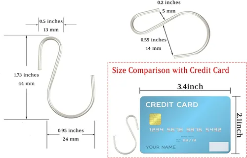 Vista 2 de Yikla Ganchos en S para colgar plantas, ropa, ganchos en forma de S hechos de acero inoxidable, ganchos en S resistentes, paquete de 20