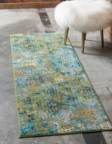 Vista 16 de Tapete Unique Loom colección Jardin para múltiples áreas, abstracta, vibrante, Polipropileno, Gris/Marrón