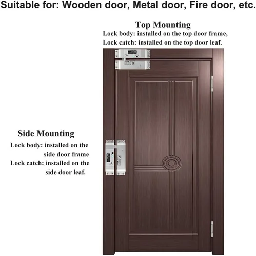 Vista 8 de Cerradura de perno de caída eléctrica DC 12V a prueba de fallas NC Modo Cerradura de puerta electrónica para control de acceso Seguridad - Montaje