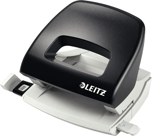 Leitz Perforadora de agujero, 16 hojas, barra guía con marcas de formato, metal y plástico, gama NeXXt, 50380095 - Negro