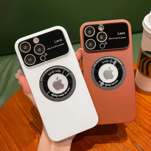 Vista 5 de SKYLMW Funda para iPhone 13 Pro Max de 6.7 pulgadas 2021, diseño de ventana grande, PC duro integrado protector de lente de cámara de lujo integrado