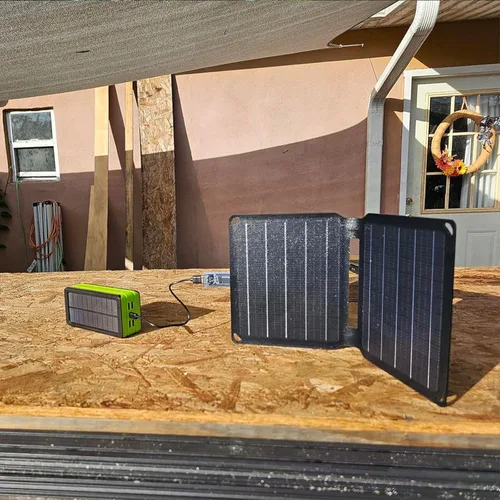 Vista 7 de Paneles solares portátiles de 10 W (5 V 2 A máximo), cargador solar plegable con puerto USB-A para teléfono celular, iPad, banco de energía, paneles
