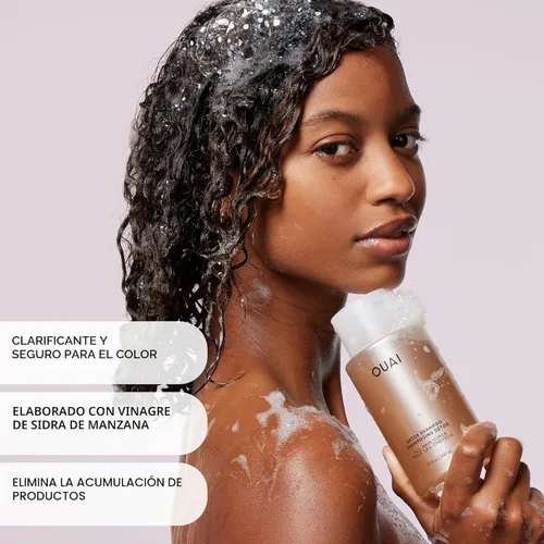 Vista 6 de OUAI Set de cuidado del cabello – Champú clarificador y exfoliante para el cuero cabelludo – Limpieza profunda y equilibrio – Kit de cuidado