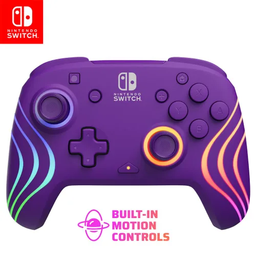 Vista 13 de PDP Gaming Afterglow Wave Wireless Nintendo Switch Pro Controller - Officially Licensed, Nintendo Switch 2, Switch Lite/OLED, RGB LED Customization