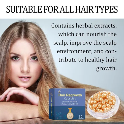 Vista 6 de 30 cápsulas para el crecimiento del cabello – Aceleran el crecimiento del cabello y engrosan el cabello en un 50-85% – Extractos de hierbas