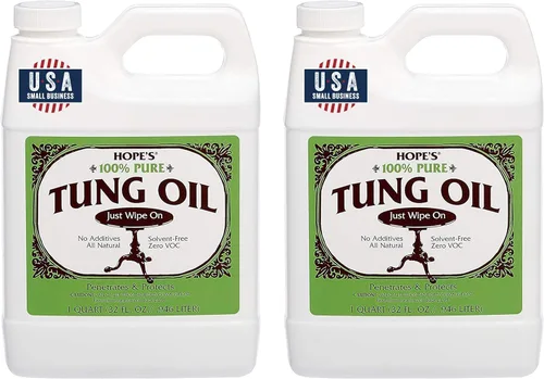 HOPE'S Aceite Tung 100% puro, seguro para alimentos, acabado de madera natural impermeable de alta calidad y sellador para proyectos de interiores y