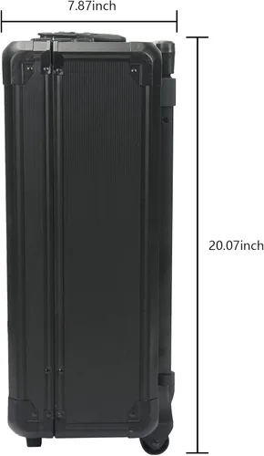 Vista 4 de Caja de herramientas de mano con juego de herramientas de 4 niveles y ruedas, organizador de herramientas de mano resistente de aluminio con bloqueo