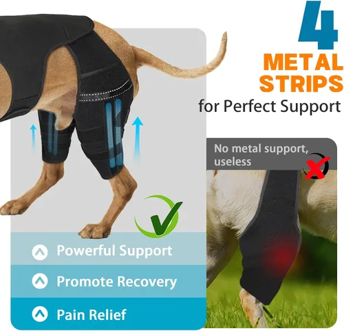 Vista 3 de Rodillera para perro para pierna trasera, soporte de cadera ajustable