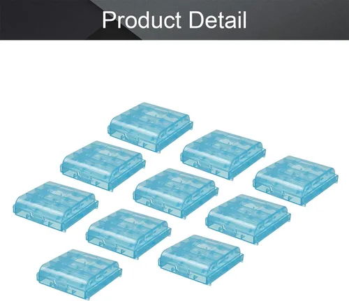 Vista 4 de Fielect 10 Uds 4 x AA/AAA Caja de Almacenamiento de Batería Titular Caja Organizador Azul