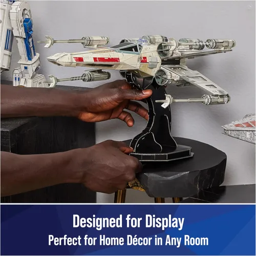 Vista 5 de 4D Build, Star Wars T-65 X-Wing Starfighter - Kit de modelo 3D, coleccionable de Star Wars y decoración de escritorio, rompecabezas para adultos