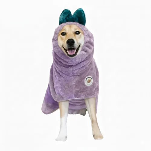 Vista 14 de DERPYCHAPPY Toalla Premium para Perros y Bata de Baño para Perros para Secar Perros Fabricada en Corea Toalla de Baño de Microfibra Super