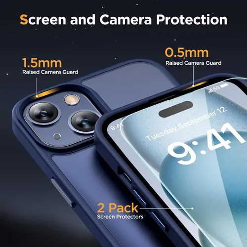 Vista 88 de Miracase - Funda magnética para iPhone 13 de 6.1 pulgadas (compatible con MagSafe) (con 2 protectores de pantalla), protección de grado militar