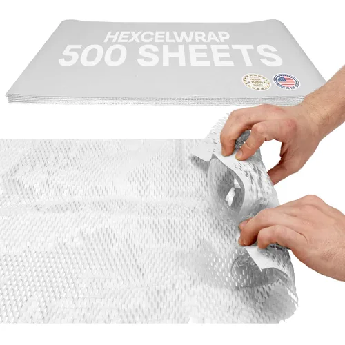 Vista 16 de IDL Packaging Rollo de repuesto de 15.25 pulgadas x 300 pies (paquete de 1) para estación de papel de embalaje de panal HexcelWrap MP-300W, blanco