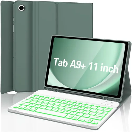 Vista 10 de Funda de teclado para Samsung Galaxy Tab A11 / Tab A9 de 8.7 pulgadas 2025/2023 con soporte para S Pen y teclado inalámbrico magnético desmontable