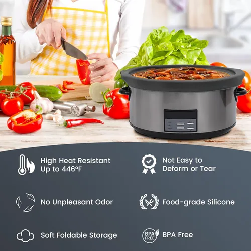 Vista 4 de Slow Cooker Liners fit Crock Pot 7-8 QT,Maywe Tanso for Crock Pot Liners For 7-8 Quart Oval Slow Cookers,Reusable & Leakproof Silicone Slow Cooker