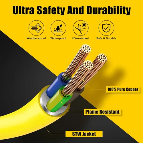 Vista 6 de Cable de extensión de alimentación RV de 30 amperios y 15 pies, bloqueo giratorio, NEMA TT-30P macho a NEMA L5-30R, resistente 3 clavijas de calibre