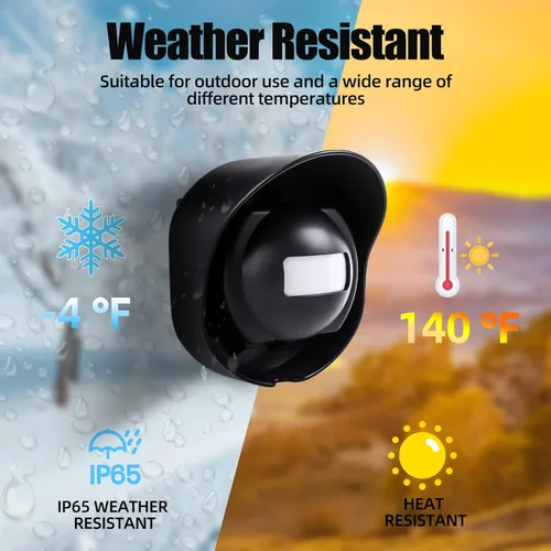 Vista 3 de Alarma Inalámbrica para Entrada de Vehículos de 328 pies de Alcance con Sensor de Movimiento para Exteriores Resistente a la Intemperie, Alarma