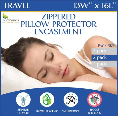Vista 11 de Protectores de almohada estándar (juego de 2) – Fundas de almohada impermeables con cremallera, hipoalergénicas, a prueba de polvo y alérgenos