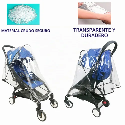Vista 5 de Funda de lluvia universal para cochecito de bebé, cochecito de viaje compacto, impermeable, nieve, viento, protección contra el clima, EVA de grado