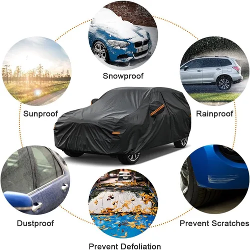 Vista 5 de Kayme Funda de auto de 7 capas para SUV, ajuste personalizado para Hyundai Santa Fe (2006-2025), impermeable, para todo tipo de clima