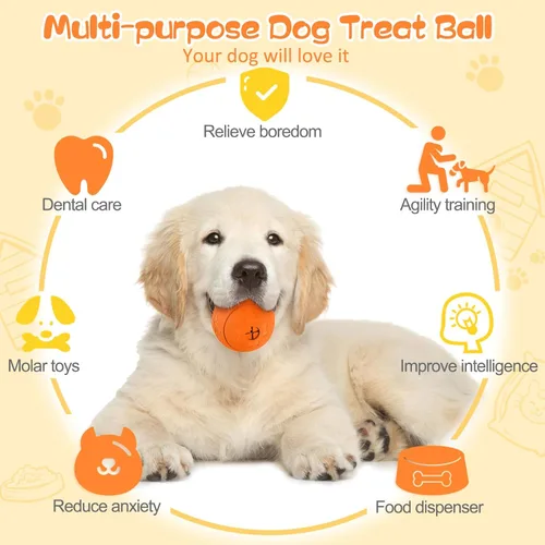 Vista 4 de HIPPIH Paquete de 2 rompecabezas para perros, juguetes interactivos para dispensar golosinas, juguetes duraderos para cachorros para dentición