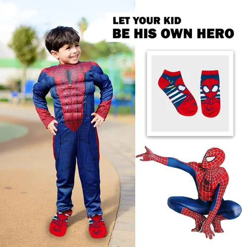 Vista 5 de Marvel Calcetines Spider-man para niños 10 pares de calcetines de corte bajo para niños de 3 a 9 años