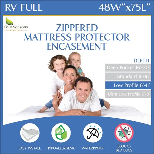 Vista 30 de Protector de colchón para sofá cama tamaño individual, 39 pulgadas de ancho x 72 pulgadas de largo x 5 pulgadas de profundidad, funda impermeable