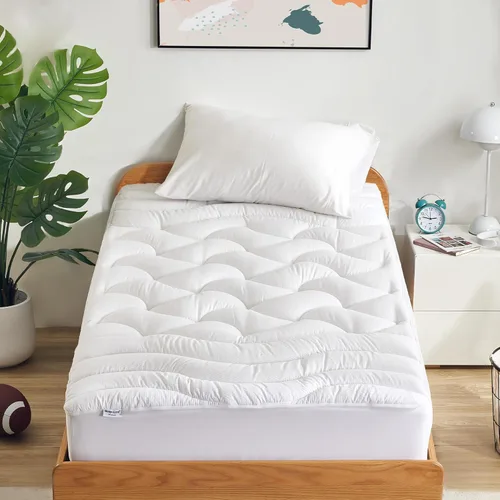 Vista 26 de SLEEP ZONE Cubrecolchón refrescante tamaño Twin para cama individual, funda de colchón fresca zonificada de primera calidad, protector de colchón