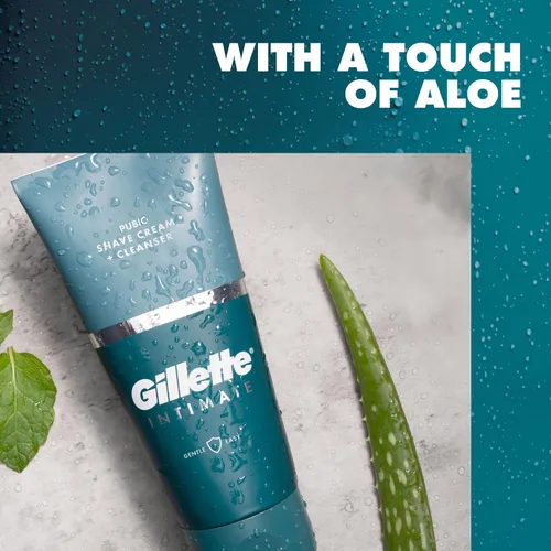 Vista 4 de Gillette Intimate 2 en 1 Crema de Afeitado Púbico + Limpiador, Fórmula Suave, Formulada para el Vello Púbico y la Piel, con Aloe, Libre de Parabenos