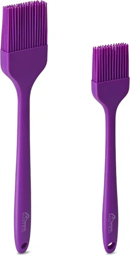 Vista 8 de HOTEC Cepillos para glasear resistentes al calor de 600 ℉, cepillo de repostería de silicona sin BPA, para untar aceite, mantequilla, salsa, adobos