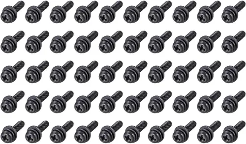 uxcell Tornillos de máquina Phillips de acero al carbono M2.0.197 x 0.236 in con cabeza plana para máquina combinados con arandela de resorte y