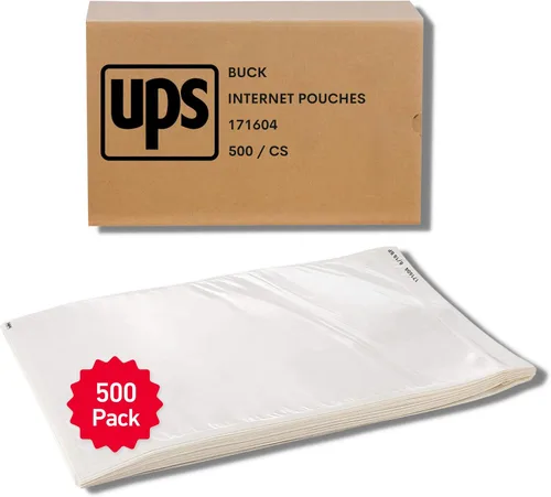 Paquete de 500 fundas para etiquetas de envío de UPS de 6.5 x 10 pulgadas, bolsas transparentes autoadhesivas de embalaje, sobres impermeables para