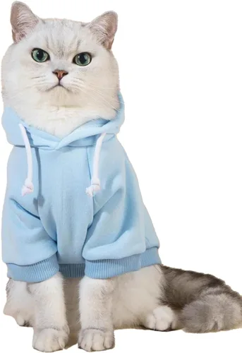 Vista 12 de QWINEE Sudadera Básica con Capucha para Perro Suéter para Cachorro Disfraces Cálidos para Gato Ropa para Mascotas para Chihuahua Cachorro Gatito
