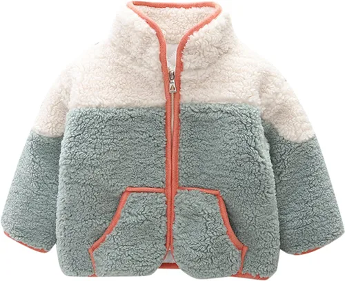 TBUIALL Kids Toddler Infant Baby Boys Girls Long Sleeve Patchwork Fleece Winter Coats Jacket Outer Outwear Boys Heavy