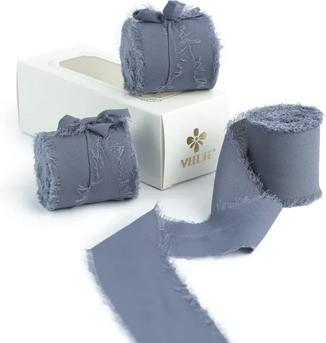 Vista 18 de MEEDEE Cinta de gasa negra de 2 pulgadas con flecos, cintas de gasa deshilachadas negras para manualidades, cinta de gasa de seda para envolver