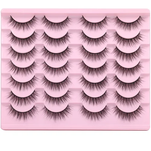 Vista 17 de Pestañas Postizas de Aspecto Natural Pestañas de Visón Sintético Wispy Pestañas de Ojo de Zorro que Parecen Extensiones Pestañas de Visón 3D