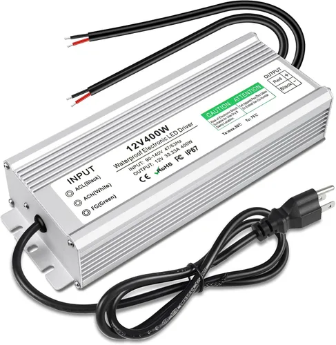 Vista 9 de Fuente de alimentación LED de 12 V 100 W, controlador LED IP67 impermeable, transformador LED con enchufe de 3.3 pies de cable para luz LED