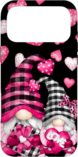 Vista 22 de Pink Buffalo Plaid Valentines Gnome Cute Love Heart Case for iPhone 17