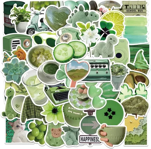 Vista 8 de ZJSXINDI Calcomanías estéticas impermeables para laptop, 61 piezas para botella de agua, laptop, computadora, patineta, parachoques, calcomanías