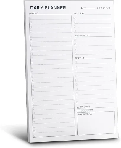 UtyTrees Daily Planner Pad: 6.7" x 9.8" with 58 Undated Tear-Off Sheets, Unisex Planning Pads to Track Productivity, Schedule, Water intake and