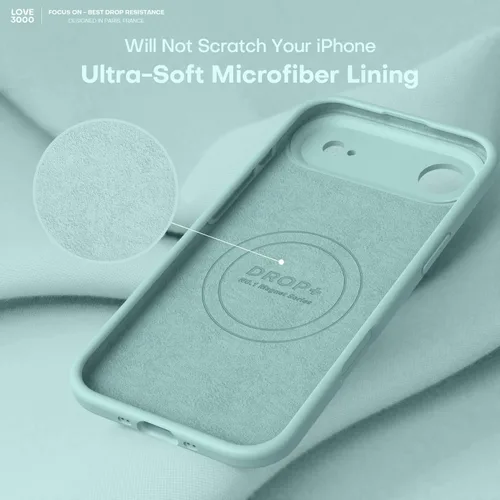 Vista 972 de LOVE 3000 Diseñada para Funda iPhone Air, Silicona Premium [Compatible con Magsafe][Forro de Microfibra Suave Anti-Rayones] Funda Protectora
