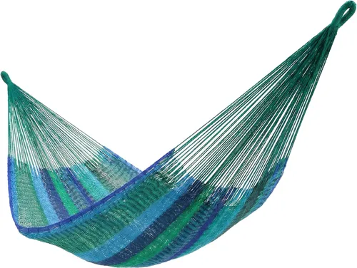Vista 11 de Sunnydaze Hamaca doble maya tejida a mano XXL de cuerda gruesa para exterior, capacidad de 625 libras, hamaca resistente para exteriores, multicolor