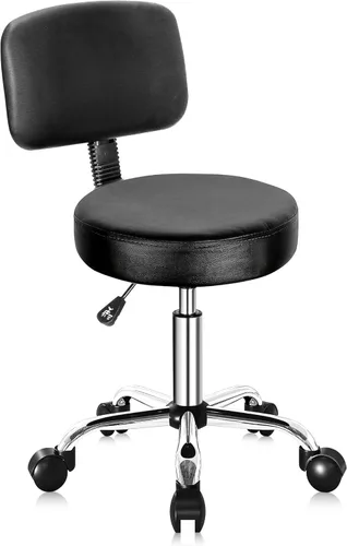 Vista 9 de Nova Microdermabrasion Taburete giratorio con ruedas, taburete giratorio ajustable para dibujar tatuajes, silla de oficina para barra de masaje