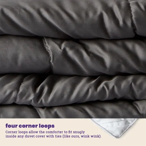 Vista 5 de Sheets & Giggles Eucalipto lyocell, edredón alternativo de plumón para todas las estaciones, fresco al tacto, fabricado responsablemente, sin