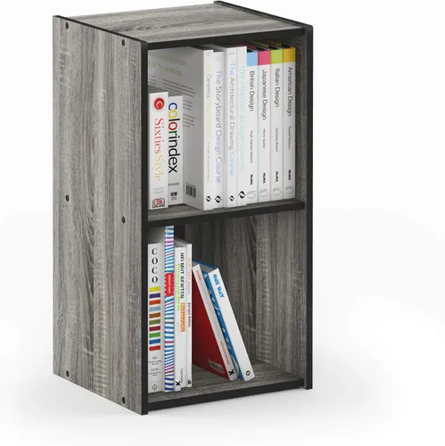 Vista 36 de Furinno 99940WH/LBL Basic 3 x 2 estantería de almacenamiento cúbico, color blanco y azul claro, Madera, blanco/rosa claro