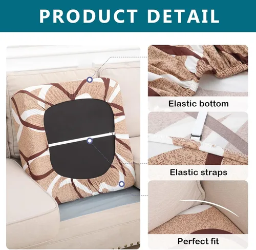 Vista 38 de hyha Fundas de cojín de sofá estampadas, fundas de sofá florales lavables para sofás con 2 cojines, fundas de cojín de patrón elástico para muebles